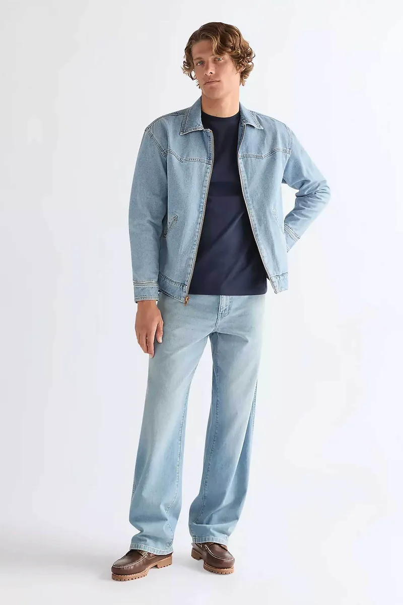 Wrangler® ανδρικό τζιν παντελόνι πεντάτσεπο Loose Straight Fit - 112377842 Denim Blue Ανοιχτό