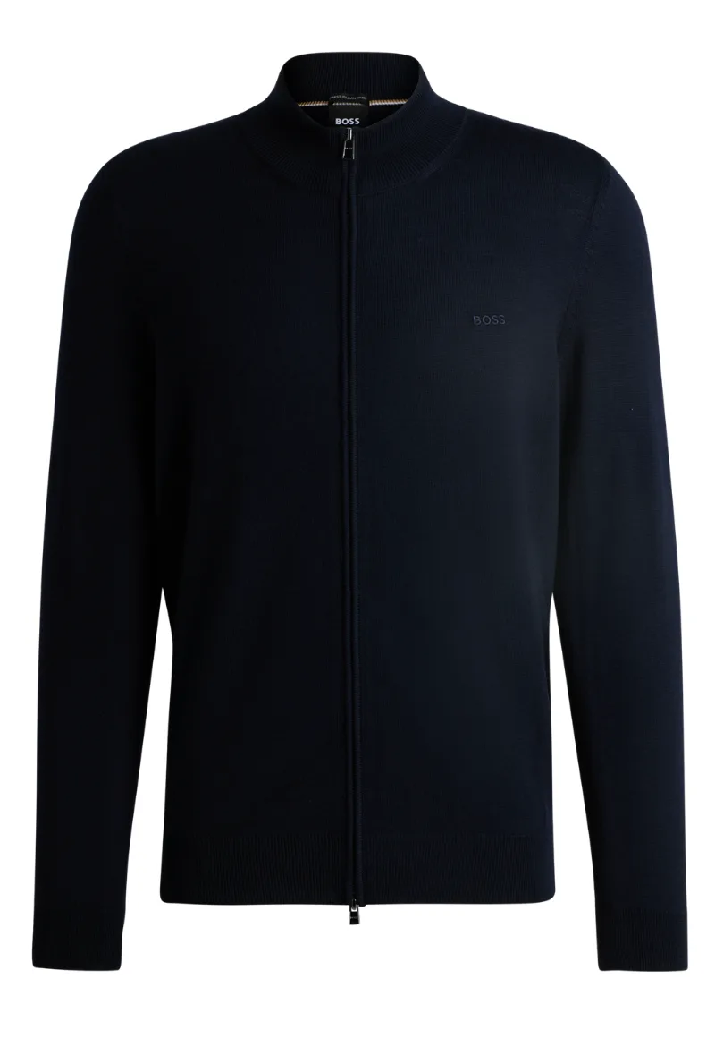 ΑΝΔΡΙΚΗ ΖΑΚΕΤΑ FULL ZIP BOSS BALONSO-L ΚΑΝΟΝΙΚΗ ΓΡΑΜΜΗ ΣΚΟΥΡΟ ΜΠΛΕ