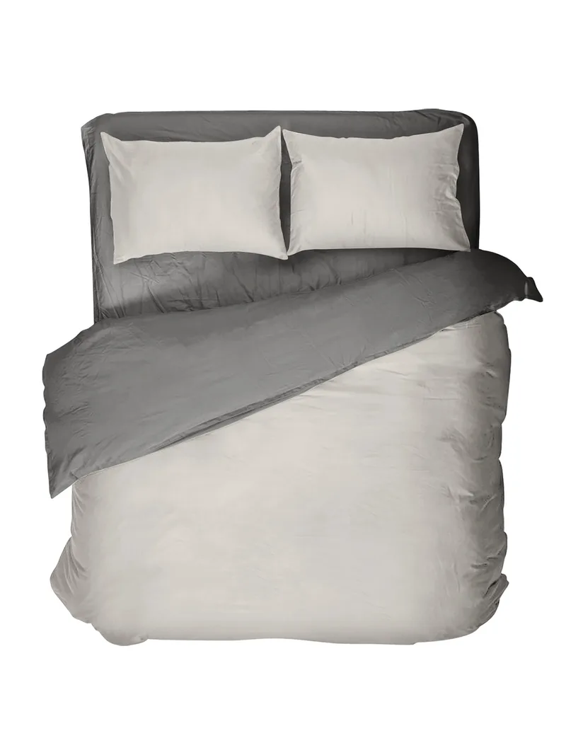 Παπλωματοθήκη King Size Nima Oat Μπεζ / Midnight Gray 240x260