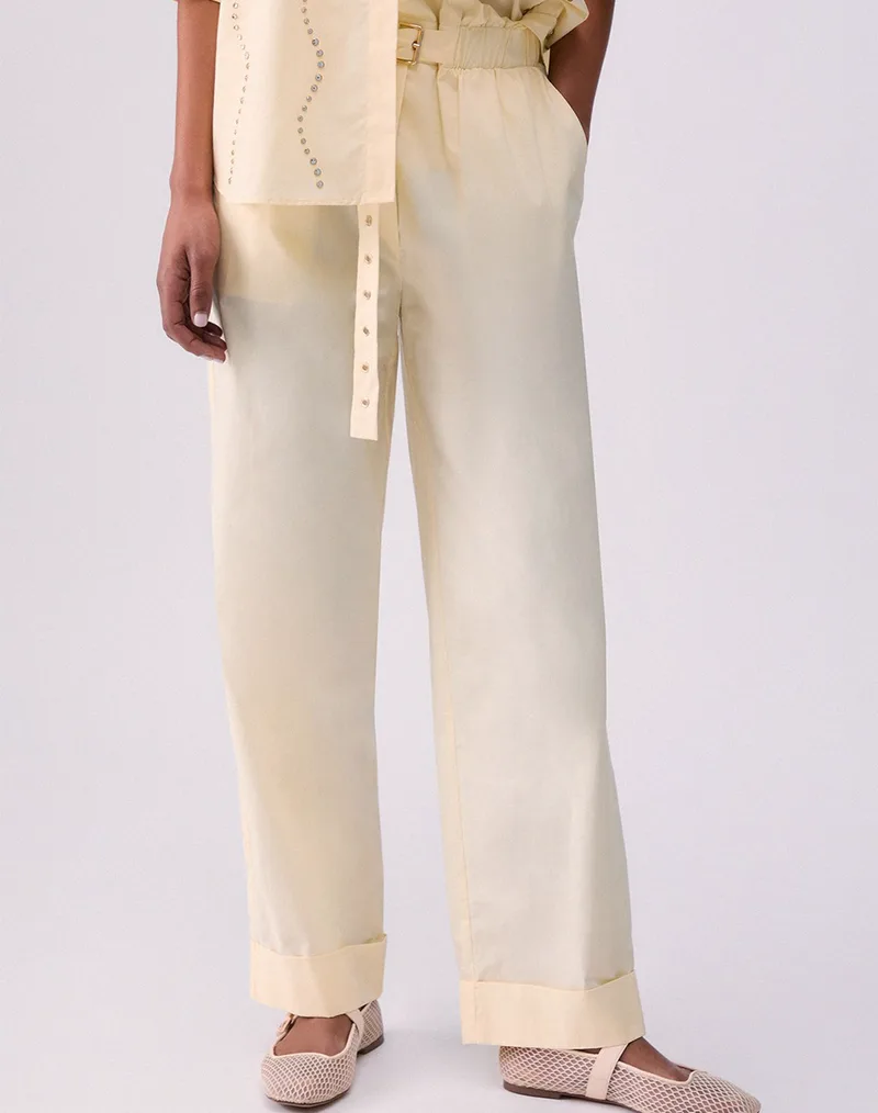 LIU JO BLACK_CA6C54_ECS PANT. C/FIBBIA ΠΑΝΤΕΛΟΝΙ ΓΥΝΑΙΚΕΙΟ CA6249TS246-P9640 LightYellow