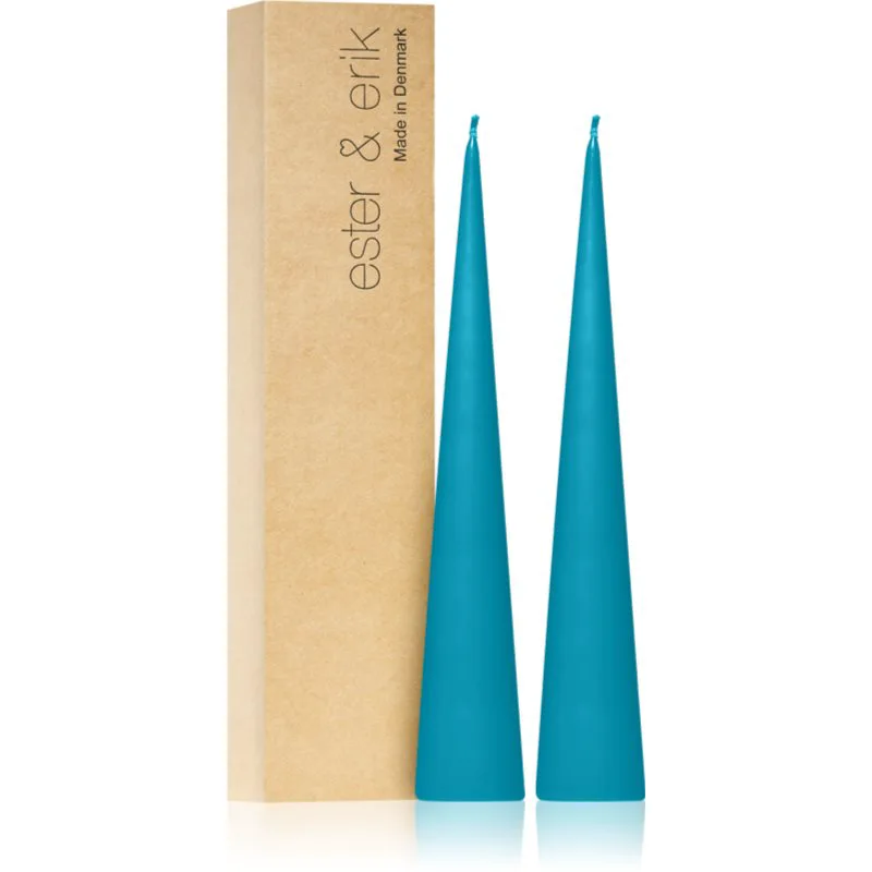 ester & erik cone candles turquoise (no. 56) διακοσμητικά κεριά 2x25 εκ