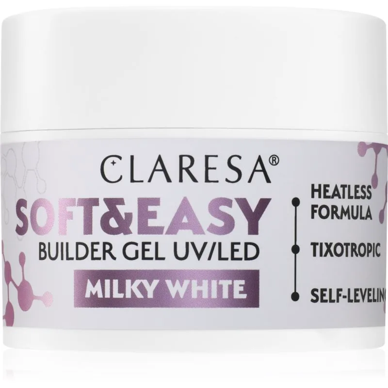 Claresa Soft&Easy Builder Gel Βάση για τα νύχια σε μορφή τζελ Για τα νύχια απόχρωση Milky White 45 γρ