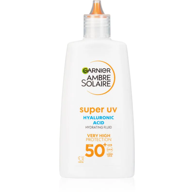 Garnier Ambre Solaire Super UV Hyaluronic Acid ελαφρύ προστατευτικό υγρό με ενυδατικό αποτέλεσμα SPF 50+ 40 ml