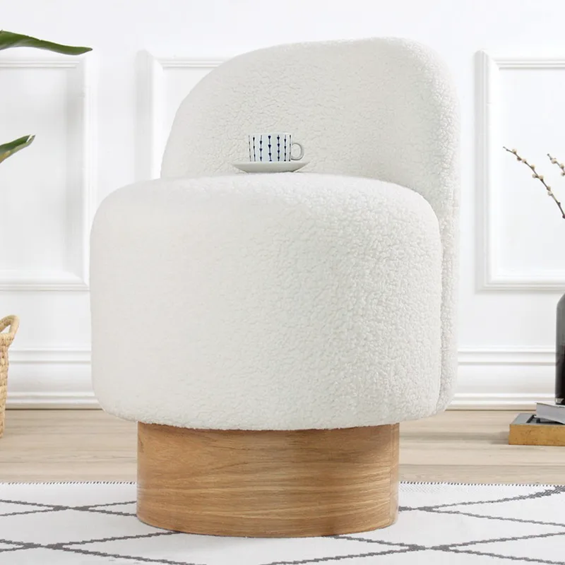 Πουφ Monre Teddy - White 209Flf1392 (Φ47x44)