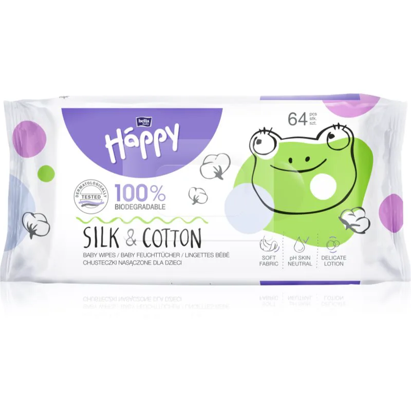 BELLA Baby Happy Silk & Cotton υγρά μαντηλάκια 64 τμχ