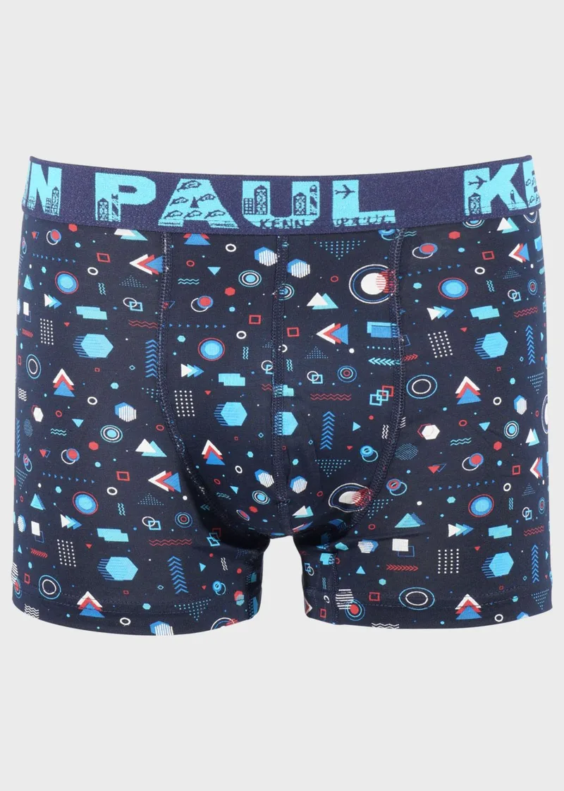 Ανδρικό boxer all print εξωτερικό λάστιχο NAVY