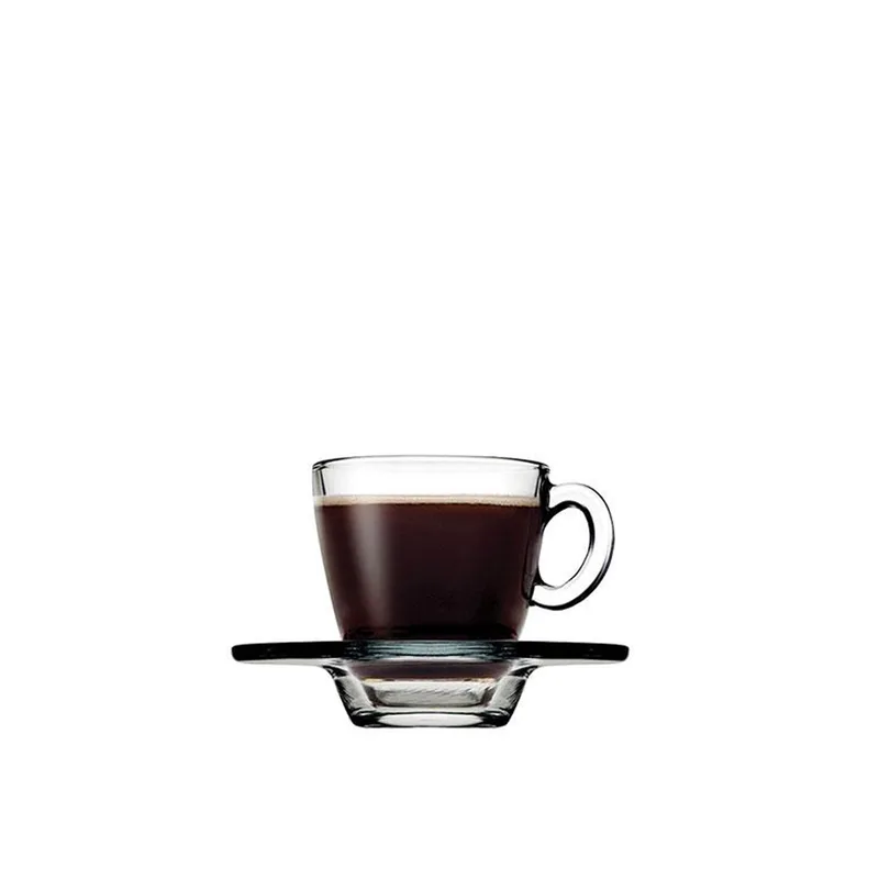 Φλυτζάνι Με Πιατάκι Espresso Γυάλινο Aqua ESPIEL 72ml SP95756G6 (Σετ 6 Τεμάχια) (Υλικό: Γυαλί, Χρώμα: Διάφανο ) - ESPIEL - SP95756G6