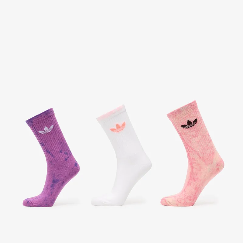 adidas Tie Dye Crew Socks 3 Pairs Blush Ροζ/ Purple Rush/ White S