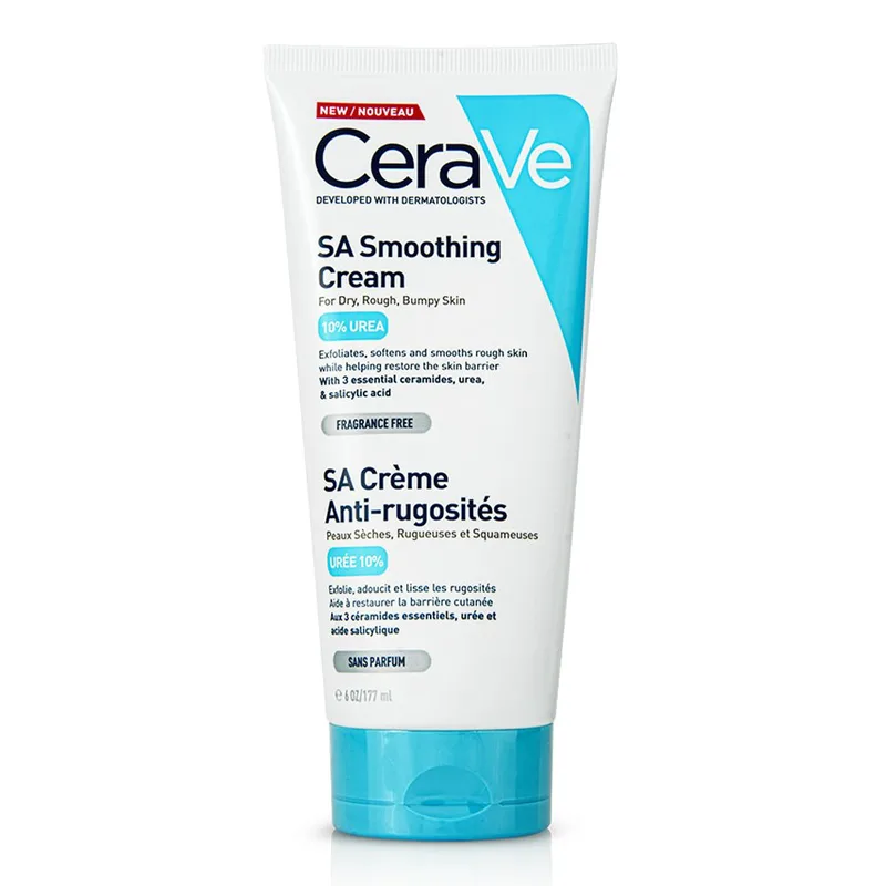 CeraVe SA Smoothing for Dry, Rough & Bumpy Skin 10% Urea Cream Ενυδατική & Απολεπιστική Κρέμα για Πολύ Ξηρή Τραχιά Επιδερμίδα 177ml