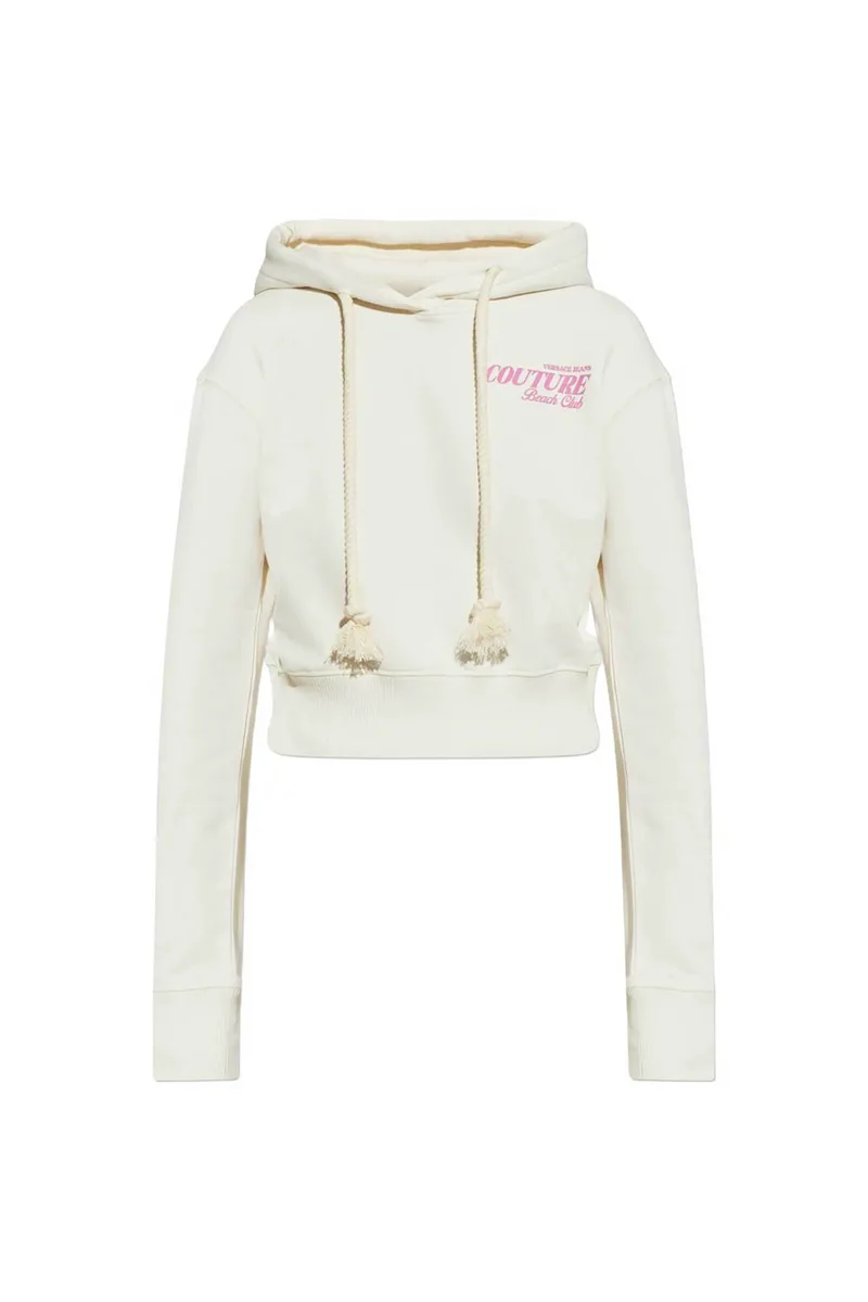 Versace Jeans Couture γυναικεία μπλούζα φούτερ με logo print - 80HAIT05CF01T Εκρού
