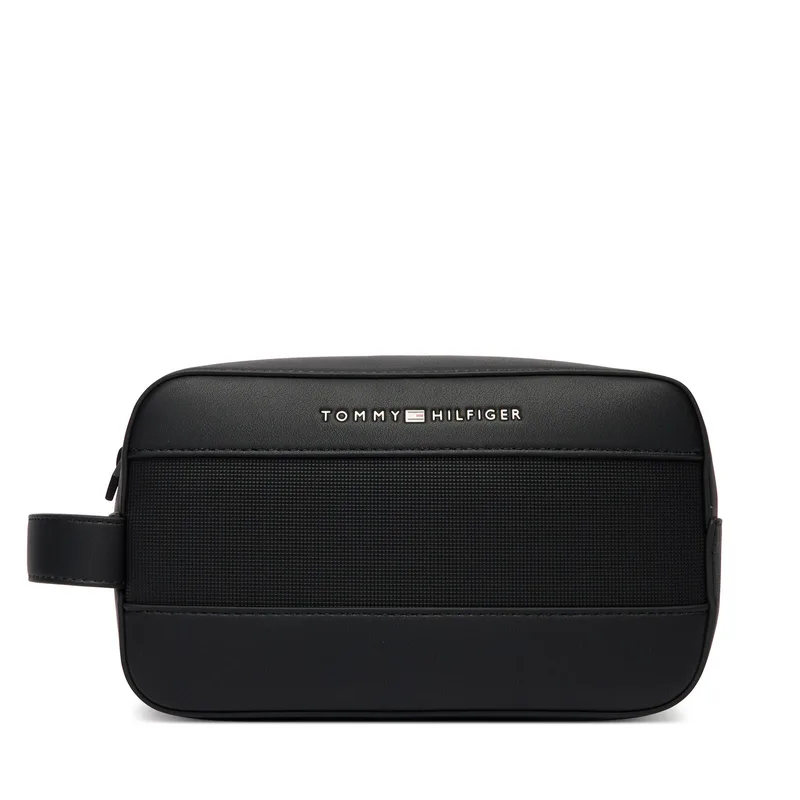 Τσαντάκι καλλυντικών Tommy Hilfiger Th Foundation Washbag AM0AM14161 Μαύρο
