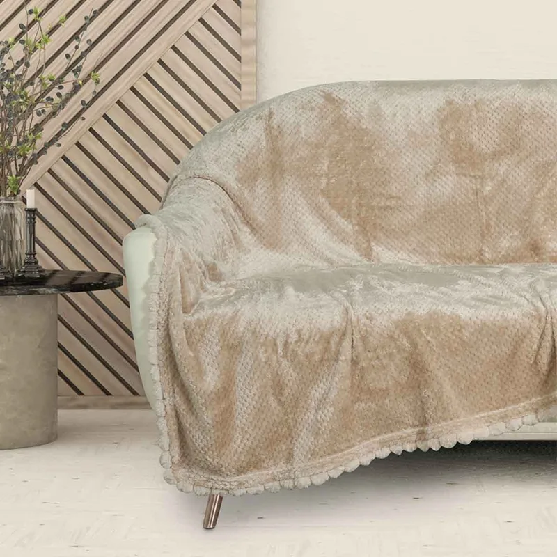 Κουβέρτα Καναπέ Fleece (130x170) Das Home 1187 Μπεζ