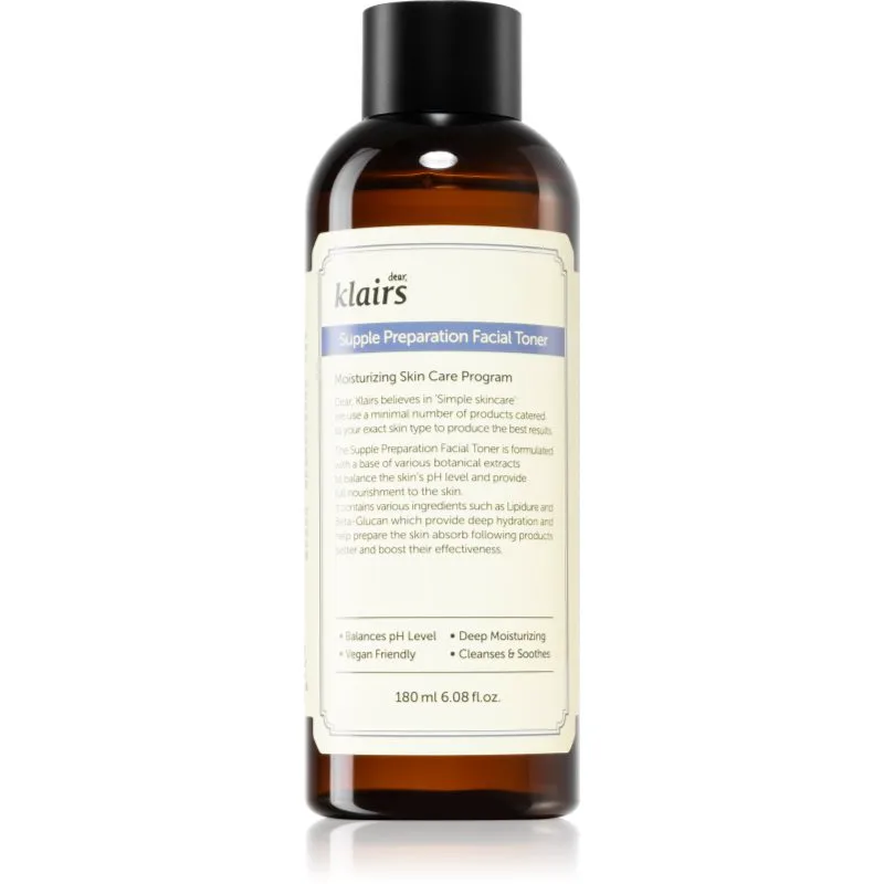 Klairs Supple Preparation Facial Toner ενυδατικό τονωτικό για εξισορρόπηση του pH της επιδερμίδας 180 ml