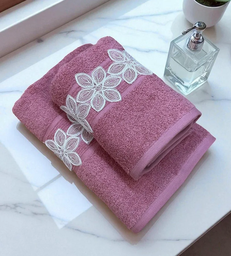 ΣΕΤ ΠΕΤΣΕΤΕΣ 2ΤΜΧ ΜΕ ΔΑΝΤΕΛΑ DUSTY PINK COMO ΣΕ ΚΟΥΤΙ 50Χ90+70Χ140 LINEAHOME
