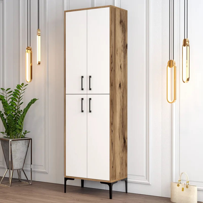 Παπουτσοθήκη Berlin A - Walnut, White 845Hct4102 (60x200x35)