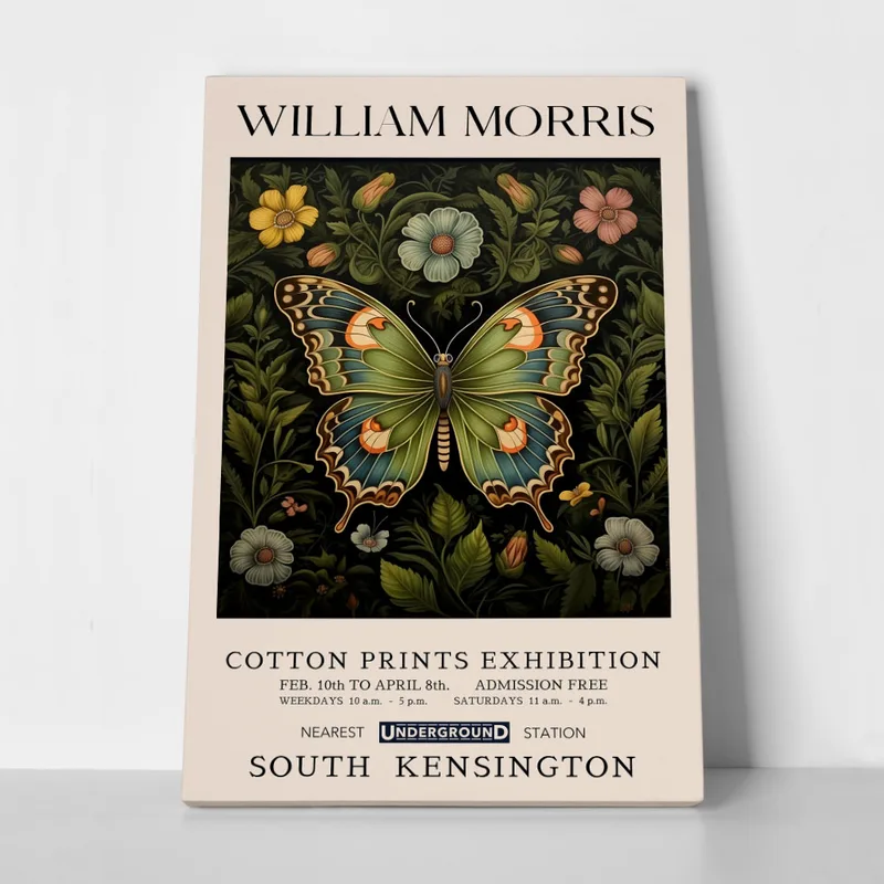 Πινακας σε καμβά WILLIAM MORRIS - BUTTERFLY 2