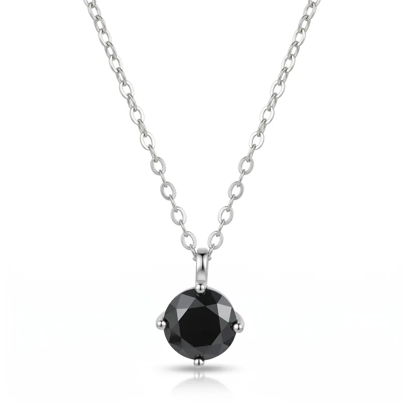 Κολιέ Μονόπετρο με Moissanite Diamond από Ασήμι KL3941