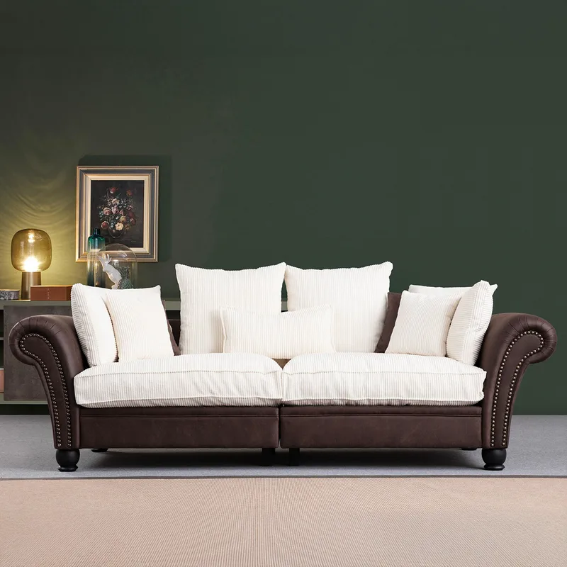 Τριθέσιος Καναπές Lawrence Lounge - Brown, White 560Are1561 (110x76x275)