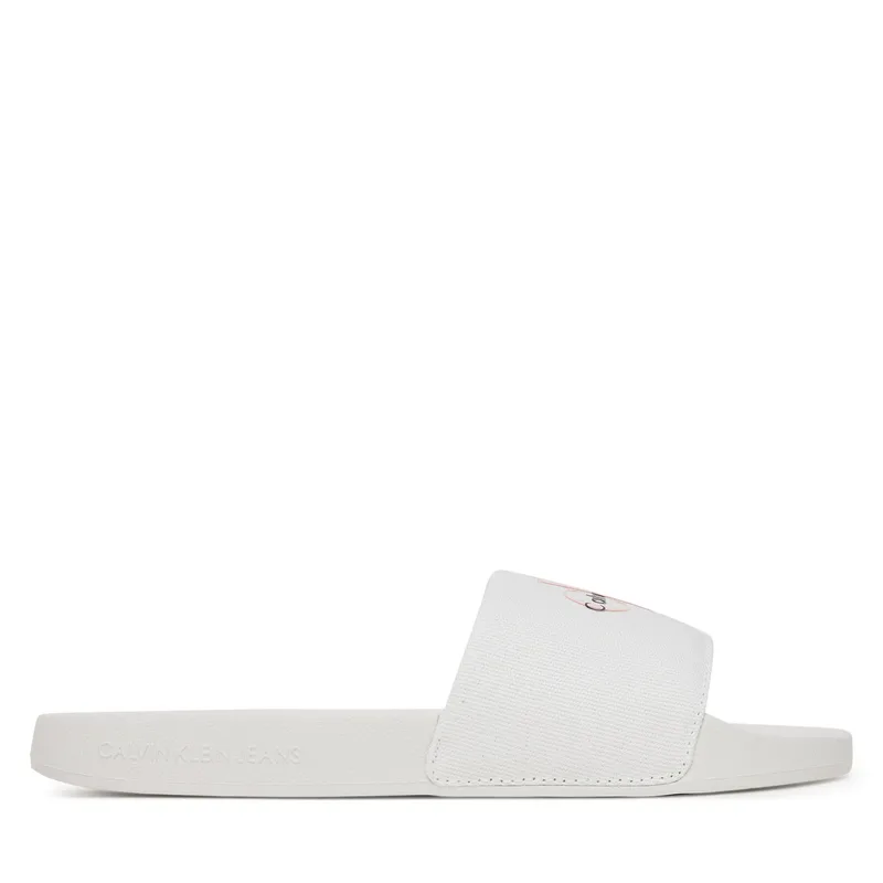 Παντόφλες Calvin Klein Jeans Slide Monogram Wn Logo Ck YW0YW01967 Λευκό