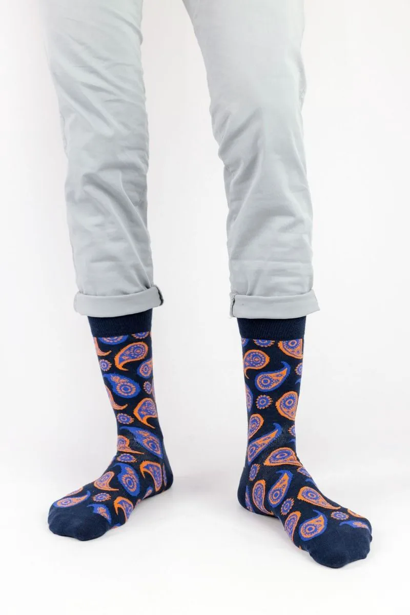 Ανδρικές - Εφηβικές fashion κάλτσες TRIBAL I Βαμβακερές Crazy Socks 16038 Σκούρο Μπλέ