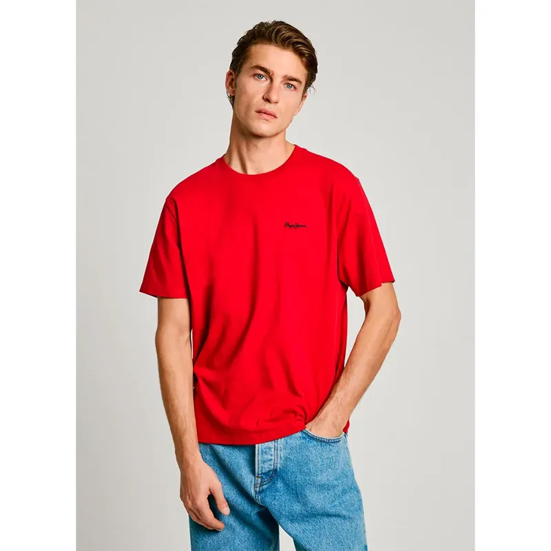 Pepe Jeans Ανδρική Μπλούζα T-Shirt Connor Contrast PM509933-285 Κόκκινο