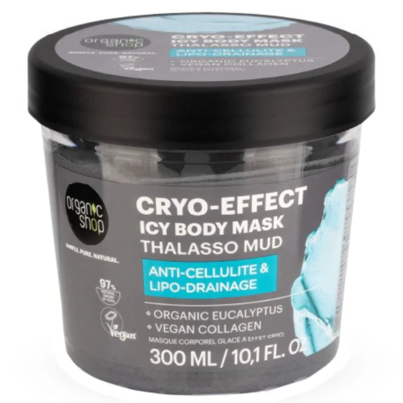 Organic Shop Thalasso Mud Anti-Cellulite & Lipo-Drainage Cryo-Effect Icy Body Mask Παγωμένη Μάσκα Σώματος με Θαλάσσια Λάσπη με Άρωμα Ευκαλύπτου & με Κολλαγόνο Κατά της Κυτταρίτιδας & για Σμίλευση 300ml