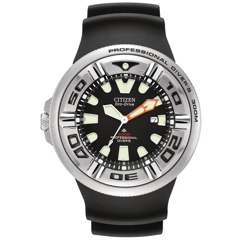 CITIZEN Eco-Drive Professional Diver 300M Black Rubber Strap BJ8050-08E