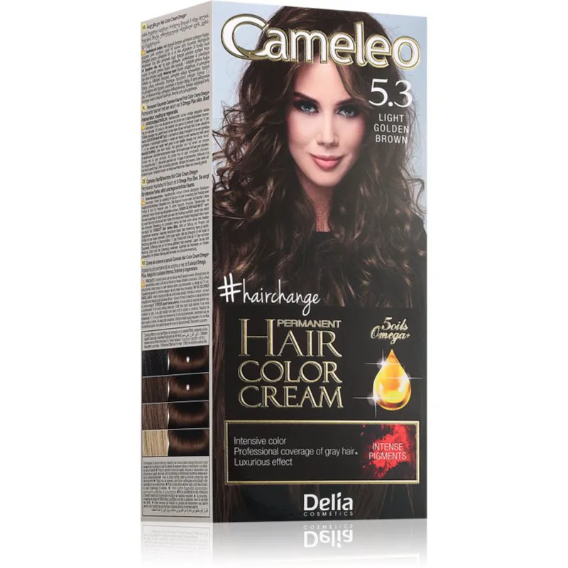 Delia Cosmetics Cameleo Omega μόνιμη βαφή μαλλιών απόχρωση 5.3 Light Golden Brown 1 τμχ