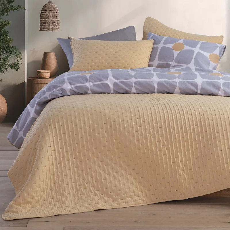 Κουβερλί Υπέρδιπλο (230x240) Nef-Nef Homeware Adelle Butter Yellow