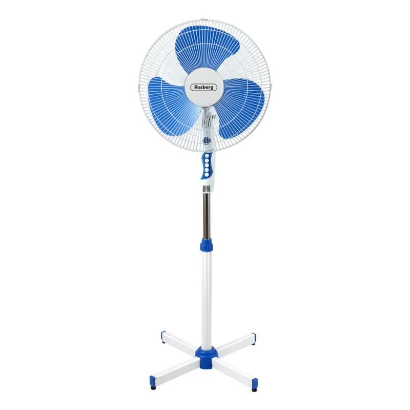 Ανεμιστήρας με βάση Rosberg R51760A, 40W, 40 cm, 3 ταχύτητες, Ρύθμιση ύψους, Μπλε / λευκό