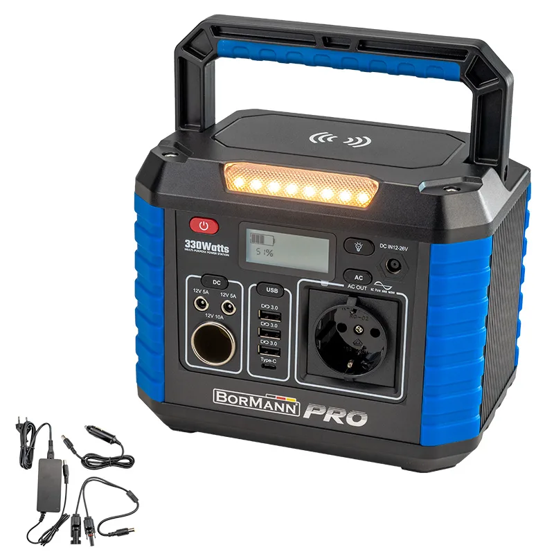 BORMANN Pro BBC5010 Power Station 330W, 288Wh/27000Mah, 12V/24V, Ac, Dc,Type C, Usb-A 065548