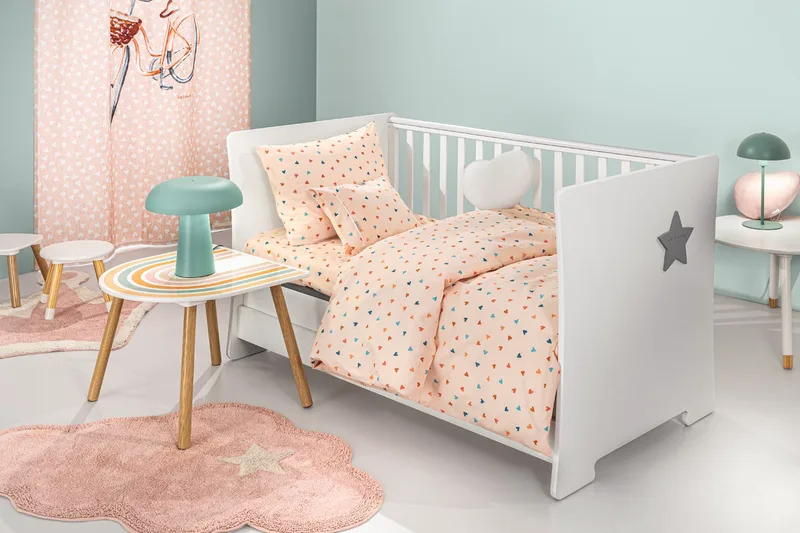 Σετ Σεντόνια Κούνιας Guy Laroche Bebe Amore Salmon 115x170