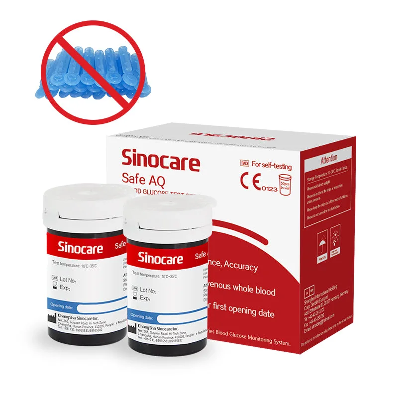 [50pcs] Sinocare Glucometer Glucose Test Strips without Lancets | Safe AQ Smart/Safe AQ Voice