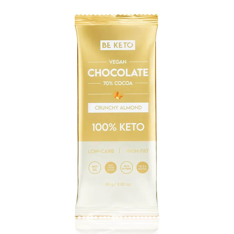 Beketo Vegan Κέτο Σοκολάτα Αμύγδαλο Χωρίς Ζάχαρη MCT (80g)