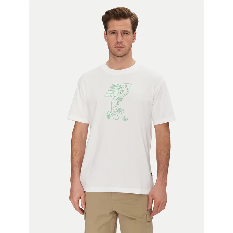 New Balance T-Shirt MT51978 Λευκό Relaxed Fit
