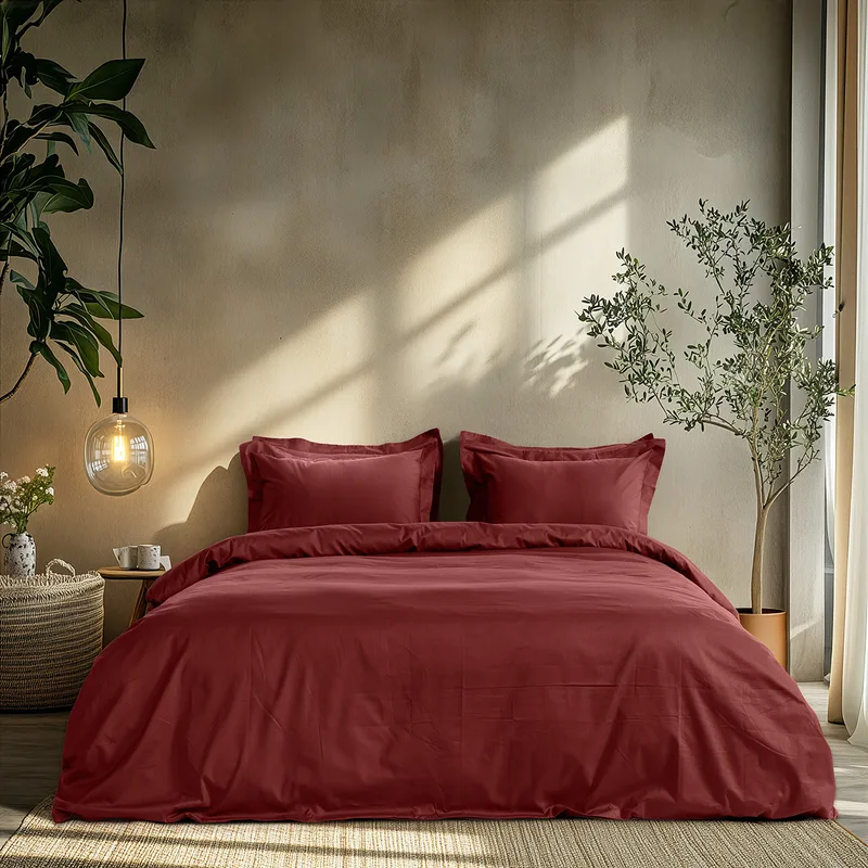 Beauty Home Σετ σεντόνια μονά με λάστιχο Art 1700 Harmony 110x200+30 Μπορντό