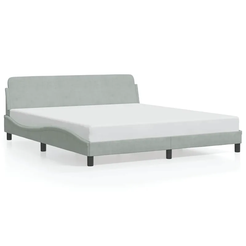 vidaXL Πλαίσιο Κρεβατιού Dover Ανοιχτό Γκρι 180x200 εκ. Βελούδο