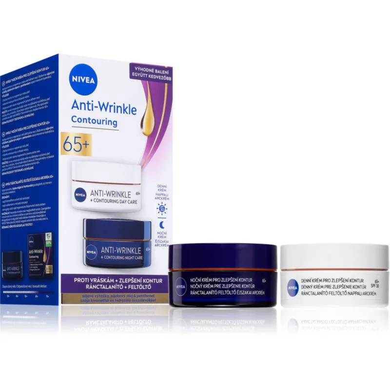 NIVEA Anti-Wrinkle Contouring επωφελής συσκευασία για εξομάλυνση περιγράμματος 65+