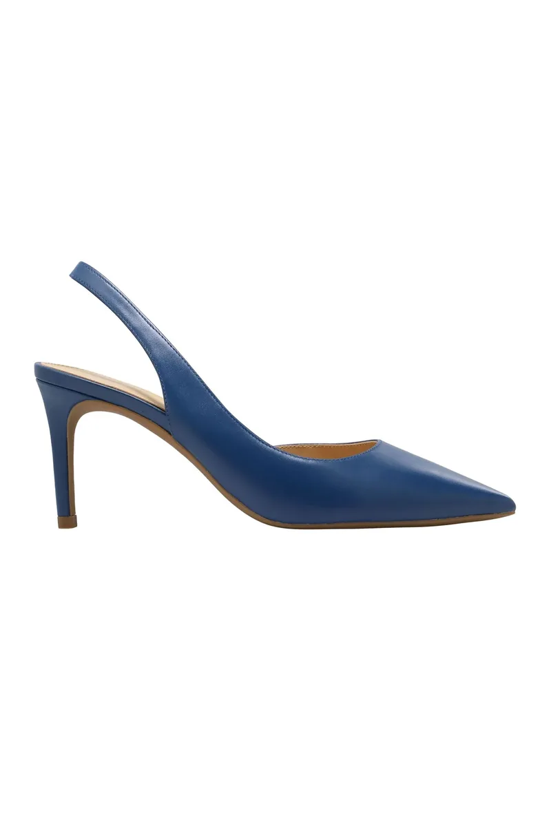Michael Kors γυναικείες δερμάτινες γόβες slingback "Alina" - 40R4HNMP1L Μπλε Σκούρο