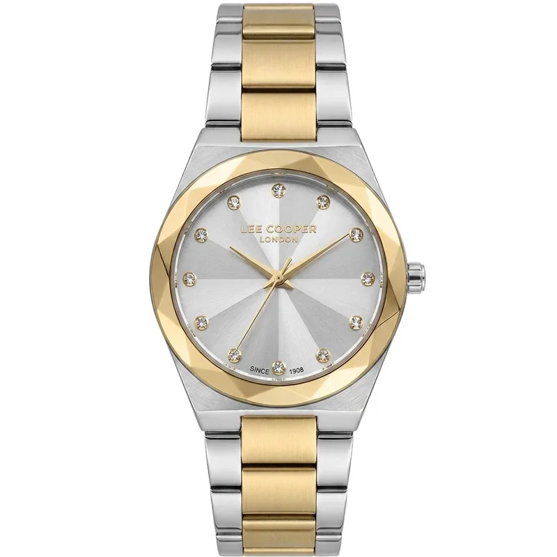 LEE COOPER Crystals Ladies - LC08378.230, Silver & Χρυσό case with Metal Bracelet