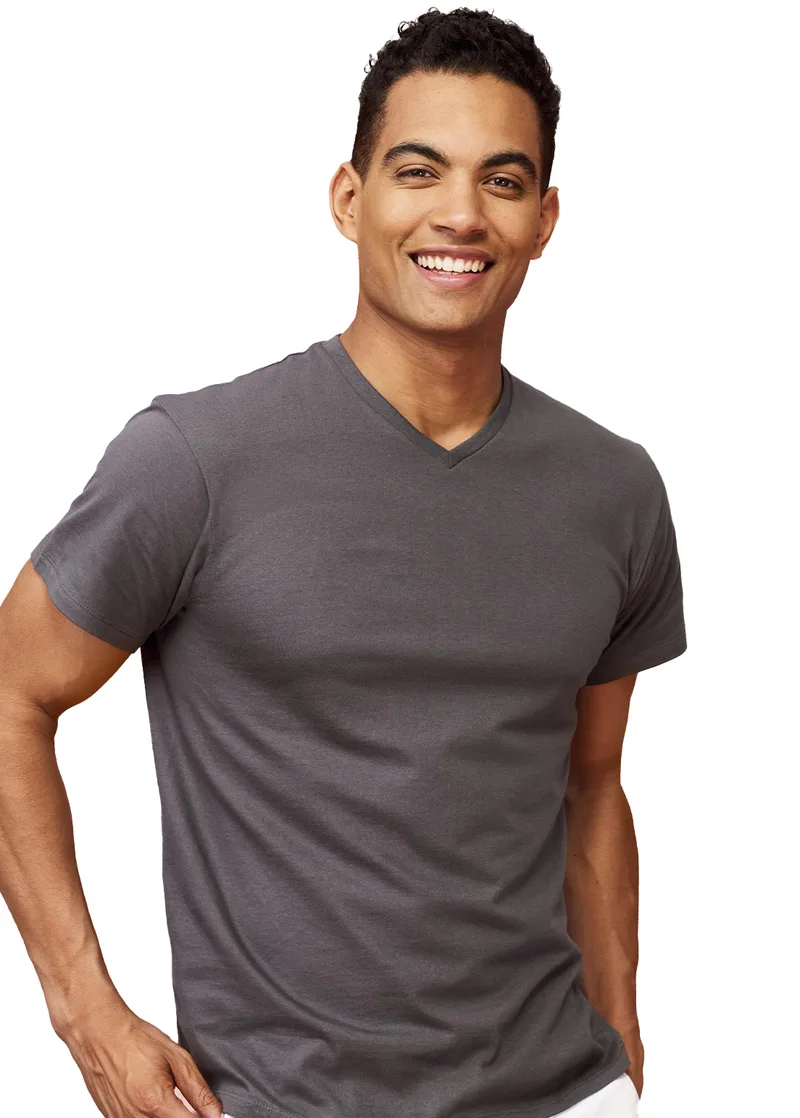 V-Neck T-Shirt Victory SOLS 11150 Dark Grey