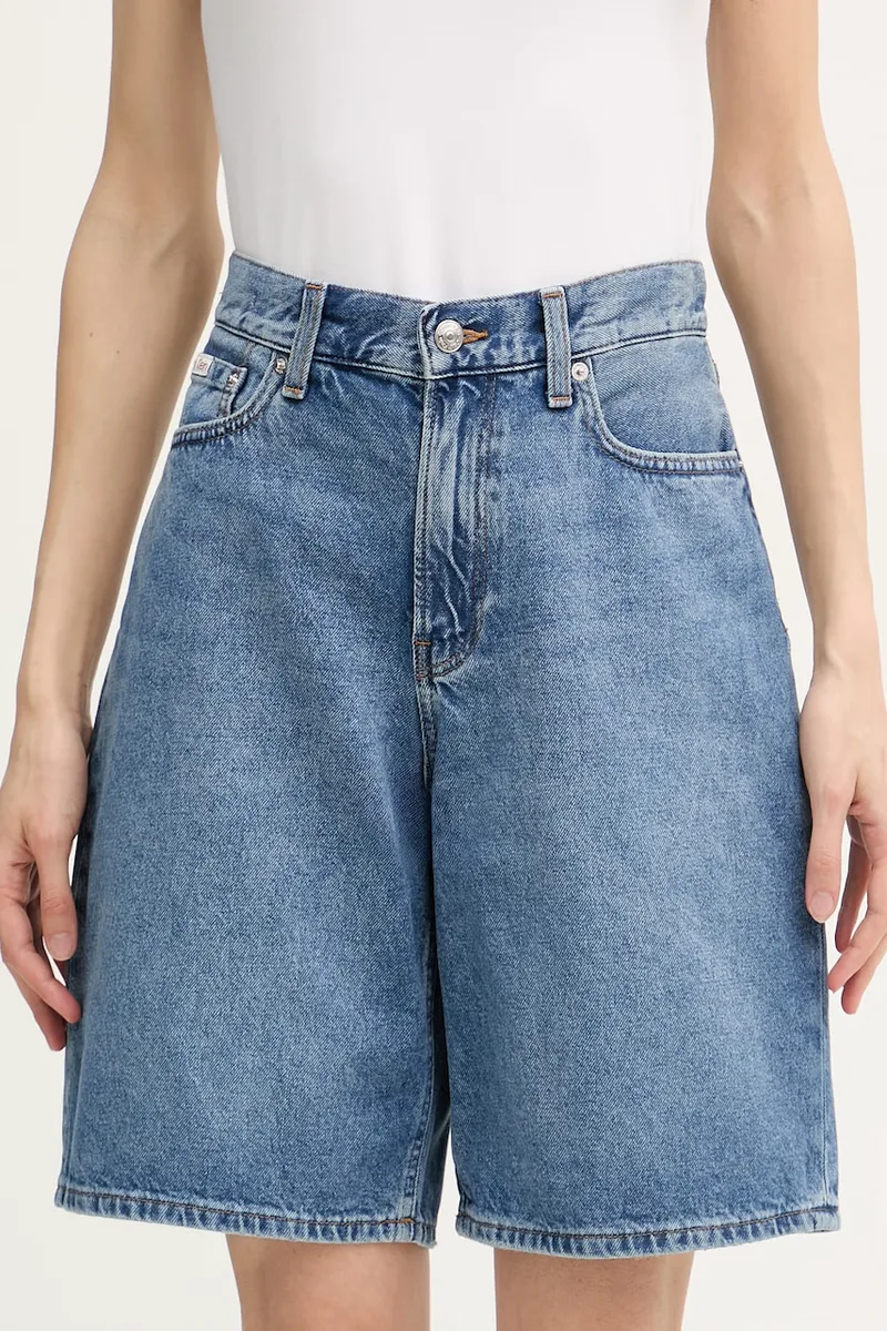 Calvin Klein Jeans βερμούδα γυναικεία ντένιμ
