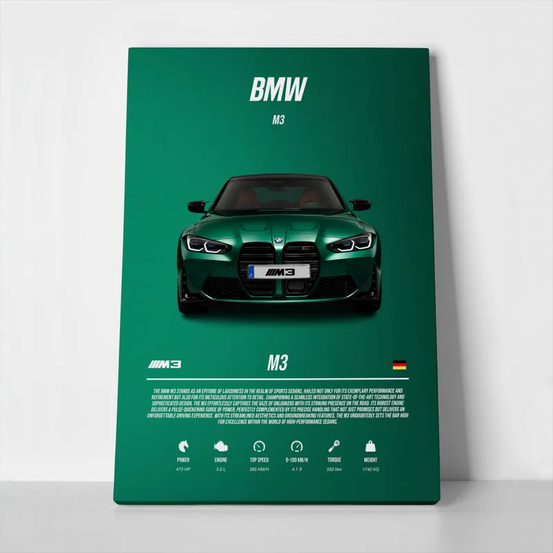 Πινακας σε καμβά BMW M3 SPECS