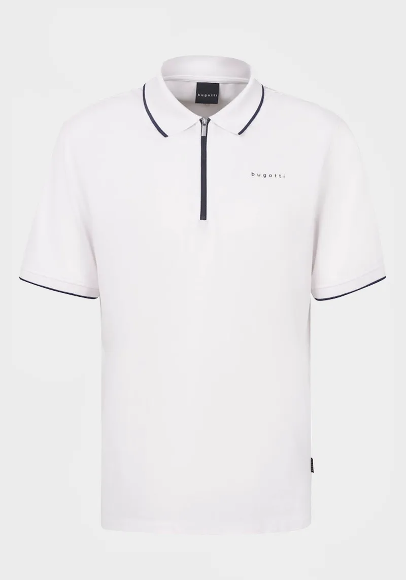 Bugatti Polo Μπλούζα της σειράς Stripe - 8150 75033C 10 White