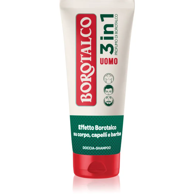 Borotalco MEN 3 in 1 τζελ για ντους για άντρες Για πρόσωπο, σώμα και μαλλιά αρώματα Unique Scent of Borotalco 200 ml