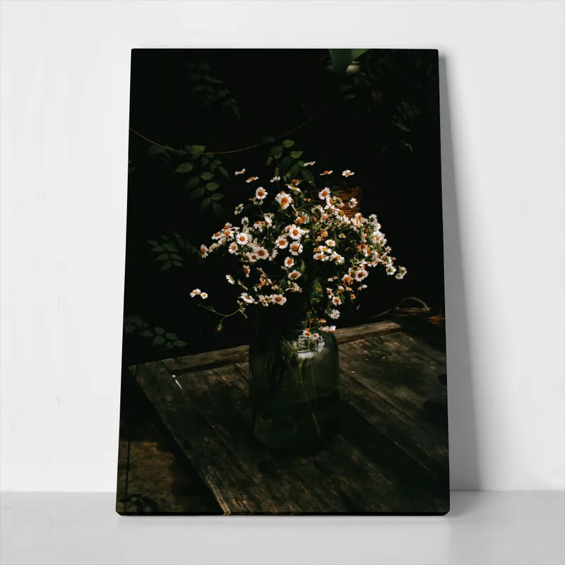 Πίνακας σε Καμβά RUSTIC FARMHOUSE DAISIES
