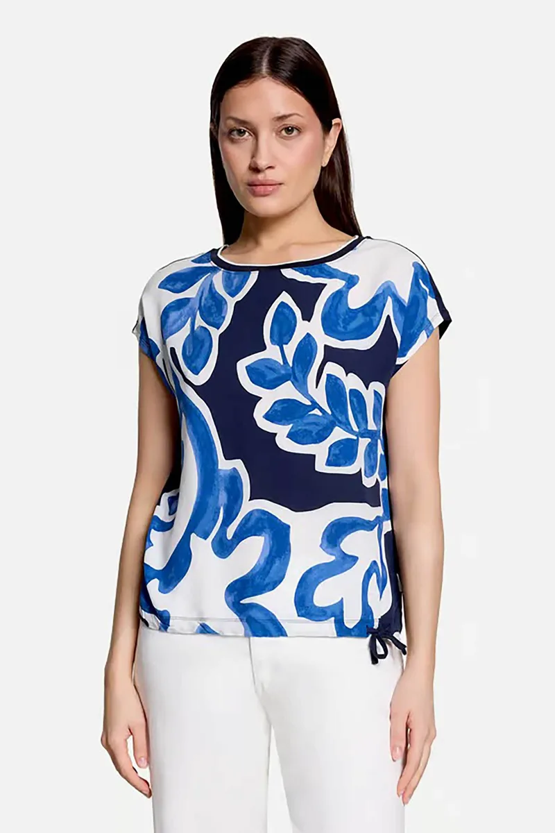 BETTY & CO γυναικεία μπλούζα με floral print - 2203/3419 Μπλε Σκούρο