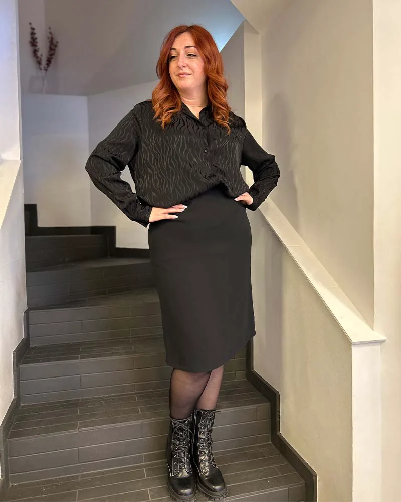 GAP bigsize γυναικεία μιντι μαύρη φούστα