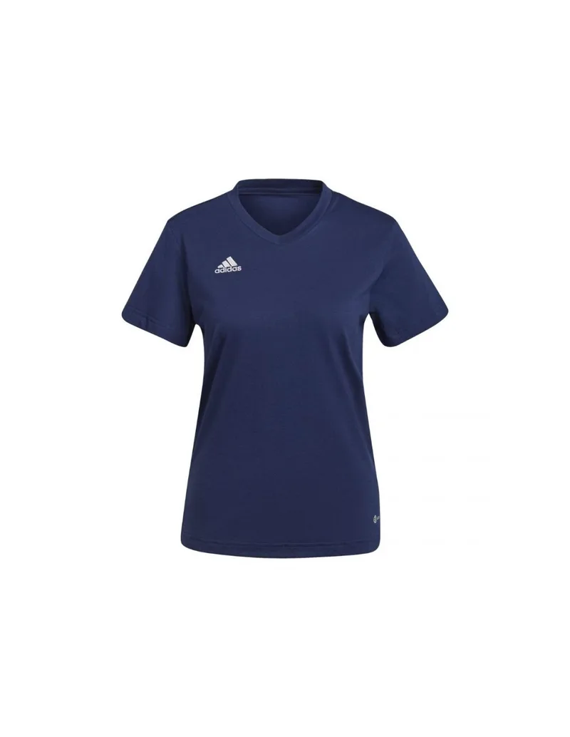 Adidas Entrada 22 Γυναικείο Αθλητικό T-shirt με V Λαιμόκοψη Navy Μπλε HC0440