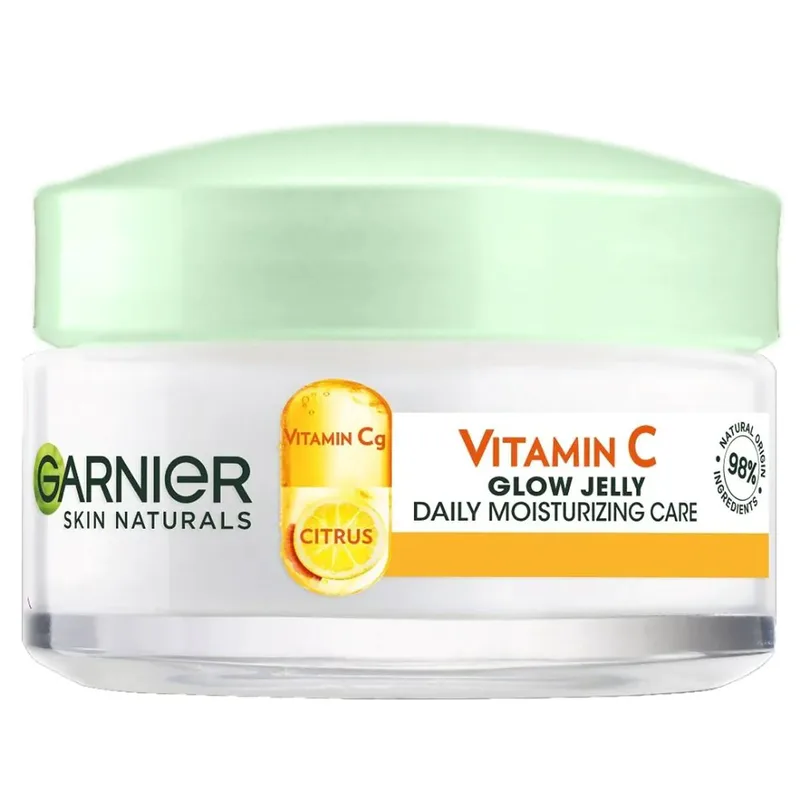 Garnier Skinactive Vitamin C Glow Jelly Daily Moisturizing Care Face Gel Κρέμα Ημέρας Προσώπου σε Μορφή Gel για Λάμψη με Βιταμίνη C 50ml